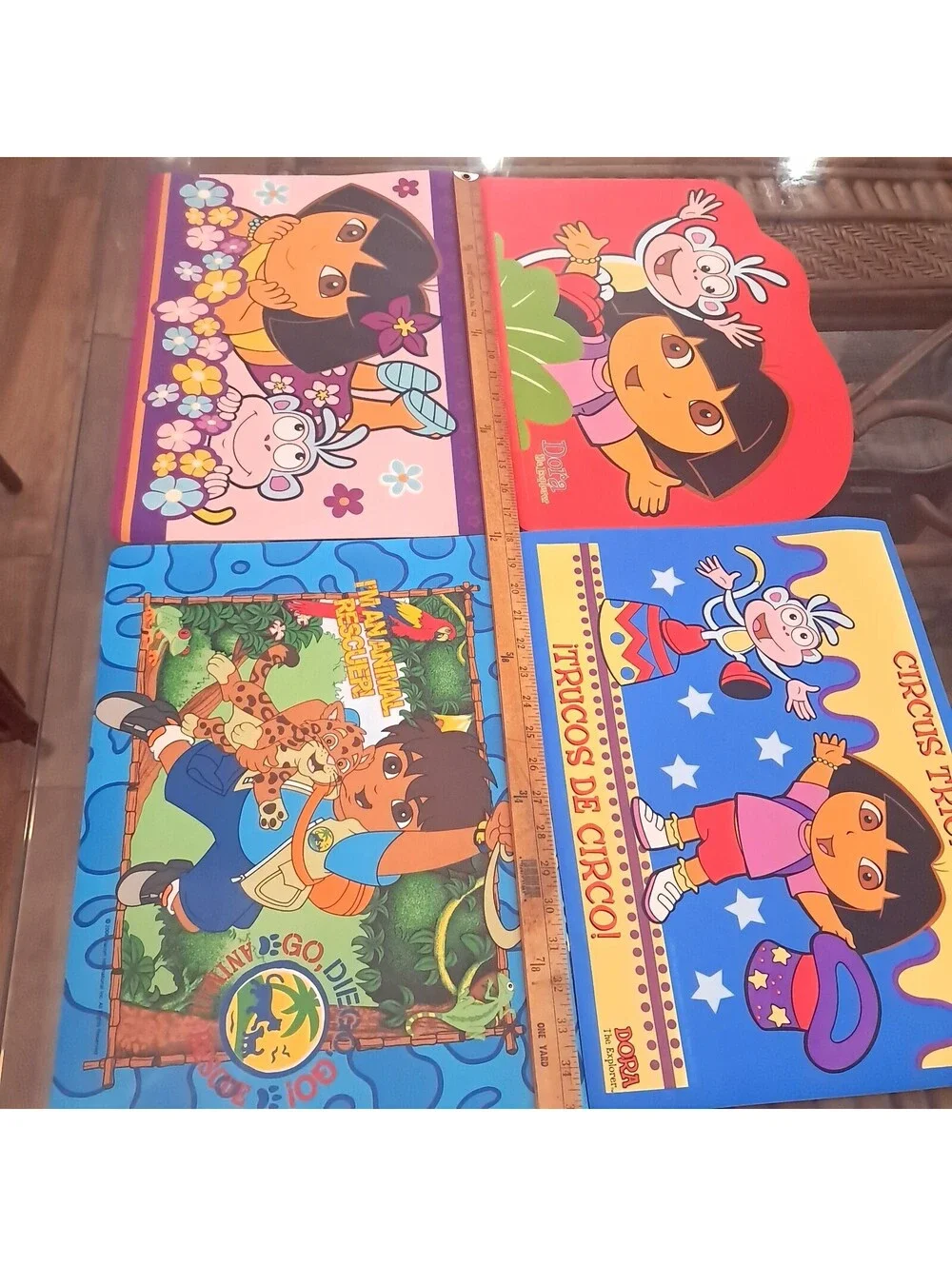 Kids Placemats set 4 Dora The explorer Boots Circus Go Diego! Go! Animal Rescue